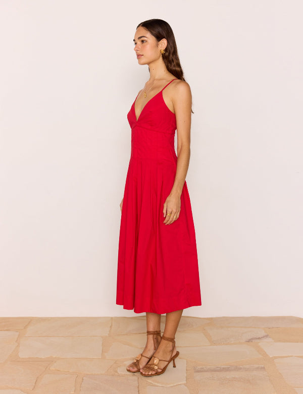 Margot Midi Dress Red