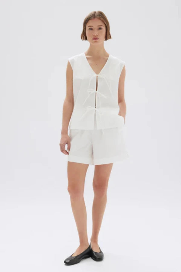Philipa Poplin Short White