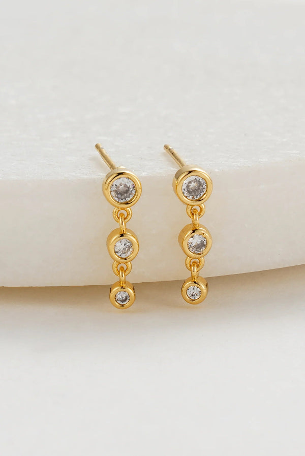 Abby Earring Clear Gold