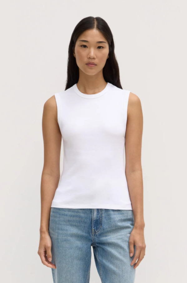 Antonia Jersey Tank White