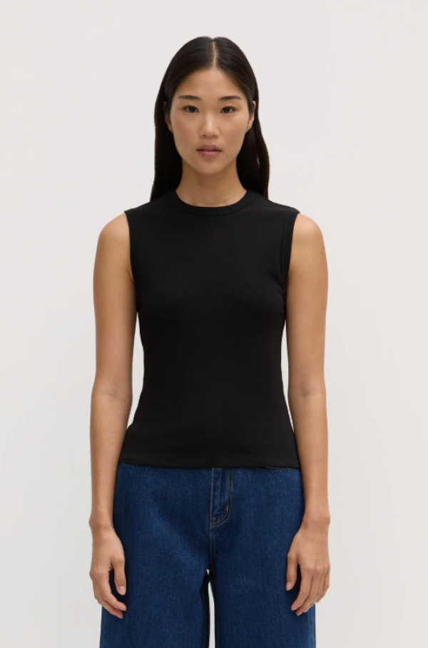 Antonia Jersey Tank Black