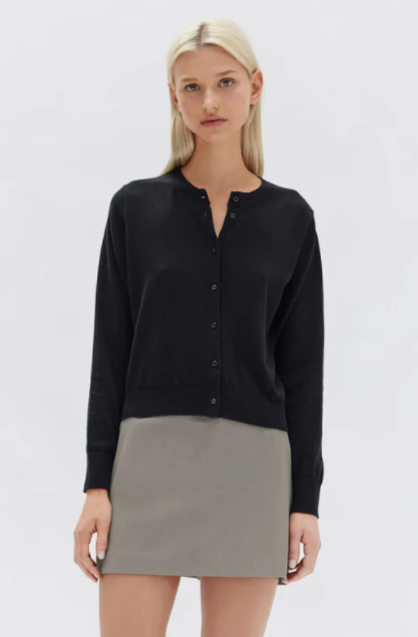 Semra Cotton Cashmere Cardigan Black
