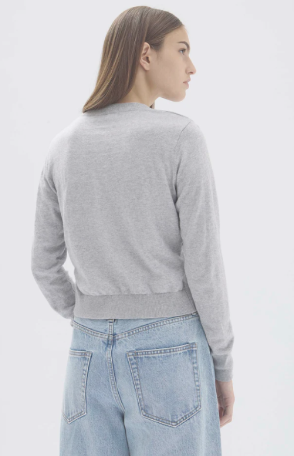 Semra Cotton Cashmere Cardigan Grey Marle