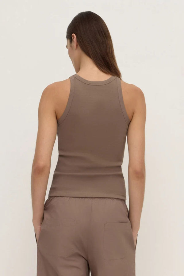 Tabitha Rib Tank Dark Sand