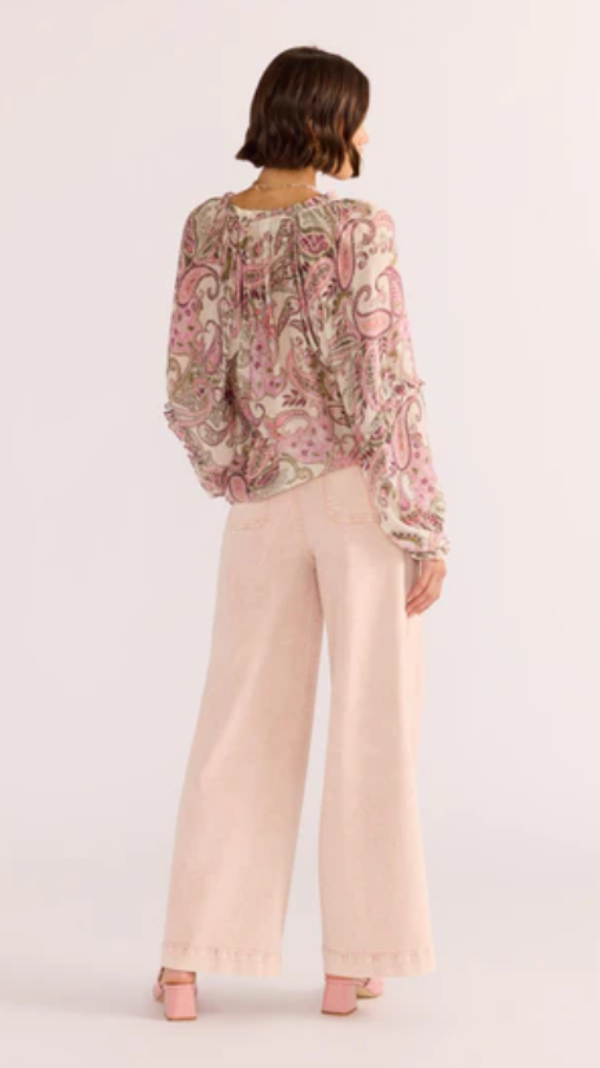 Candence Long Sleeve Blouse Pink-Paisley