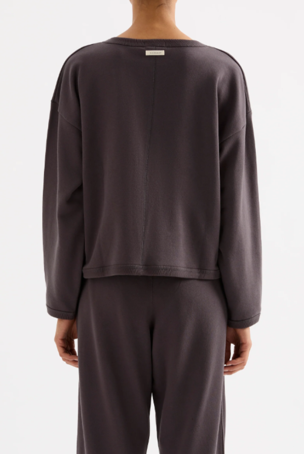 Lounge Fleece Cardigan Coal