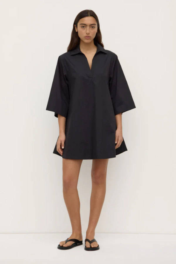 Claire Mini Shirt Dress Black