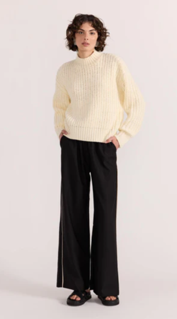 Dion Relaxed Pants Black/Cream