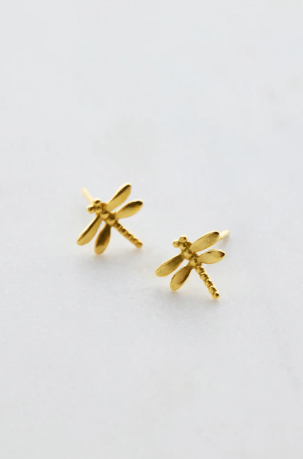 Dragonfly Stud Earring Gold