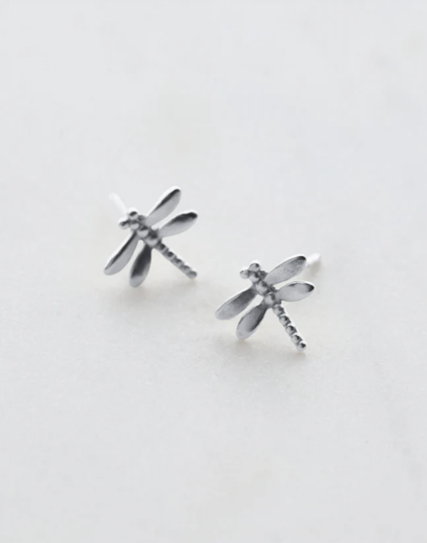 Dragonfly Stud Earring Silver