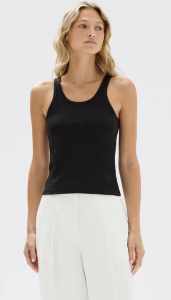 Drew Rib Tank Black