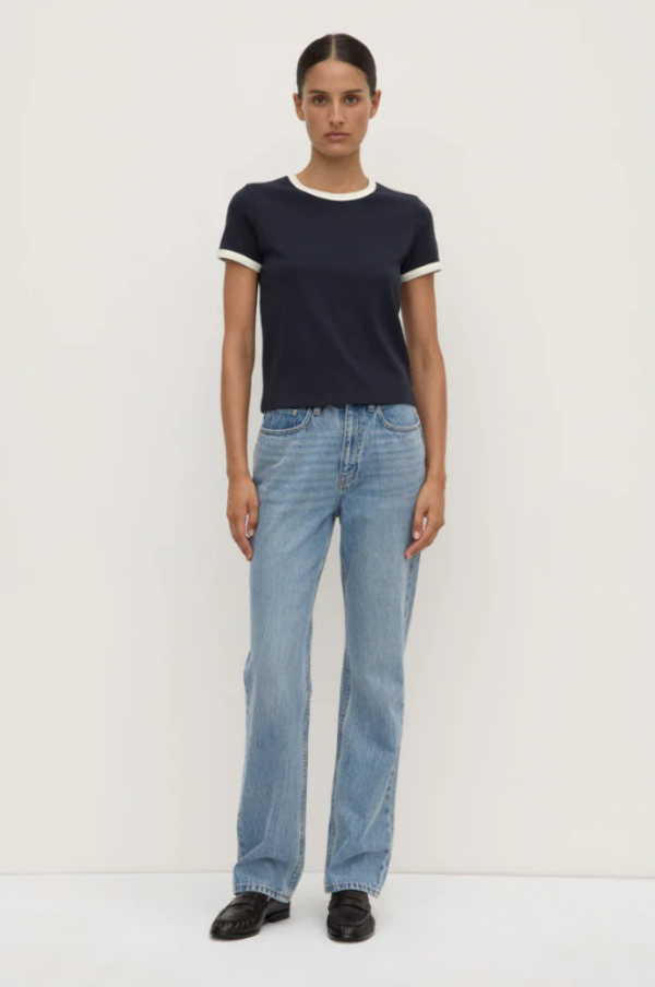 Elise Ringer Short Sleeve Tee True Navy/Cream