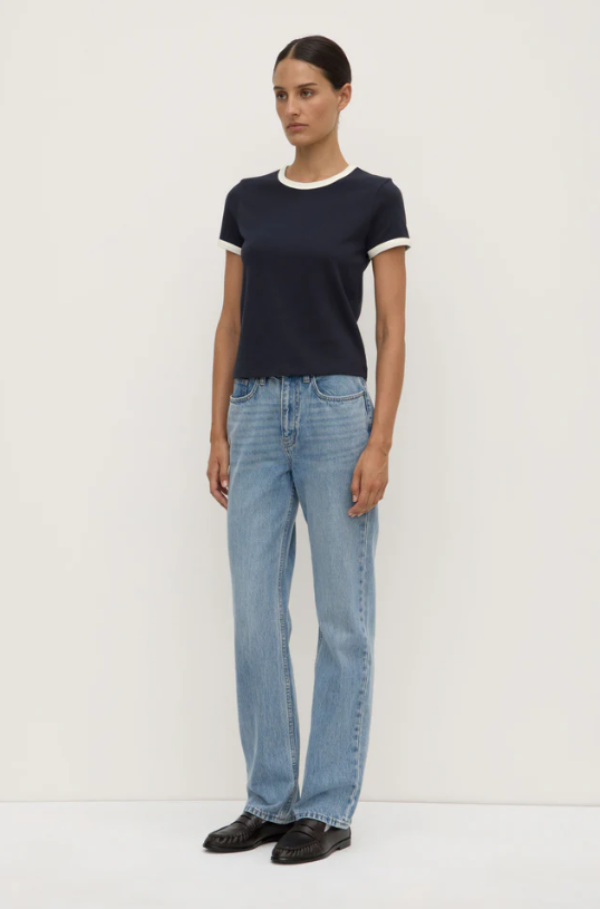 Elise Ringer Short Sleeve Tee True Navy/Cream