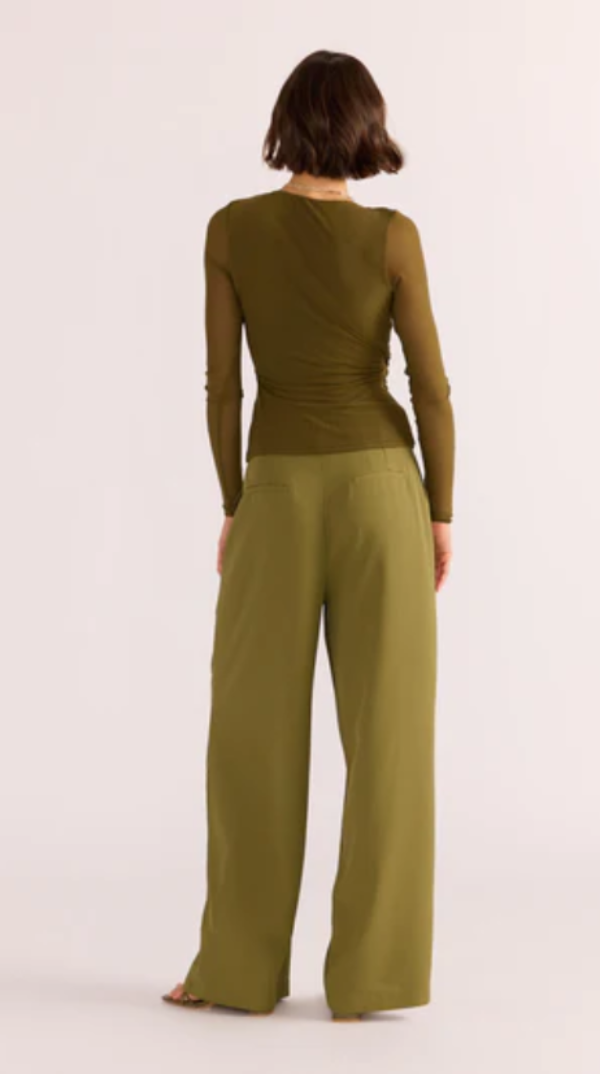 Elodie Mesh Wrap Top Khaki