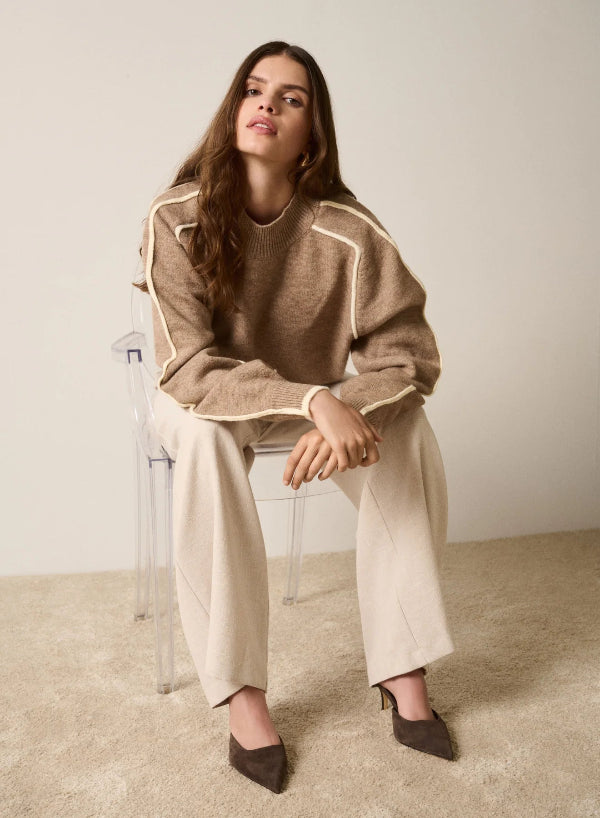 Getaway Sweater Mocha Ivory