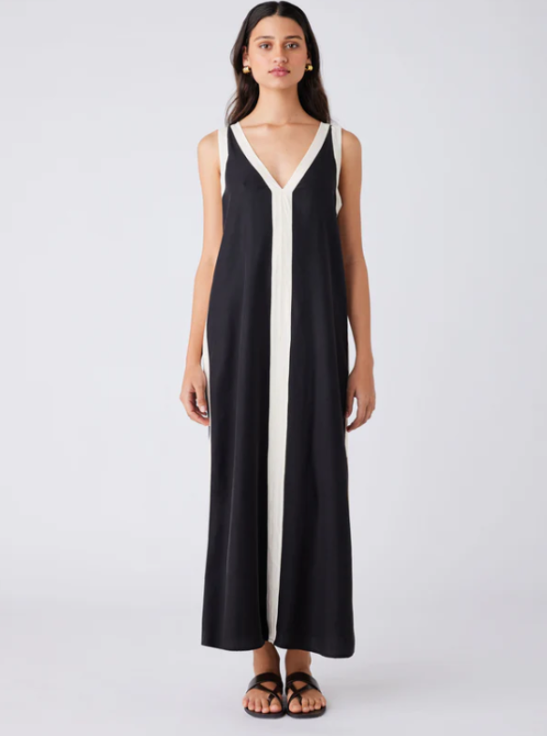 Monochrome Dress Black Cream