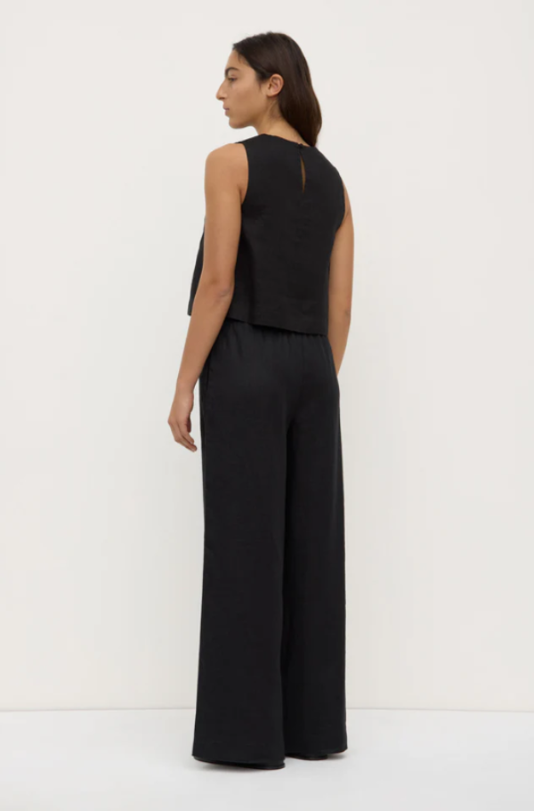 Estelle Linen Top Black