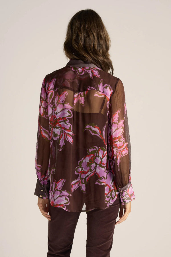 Nyomi Blouse Dark Flower Print