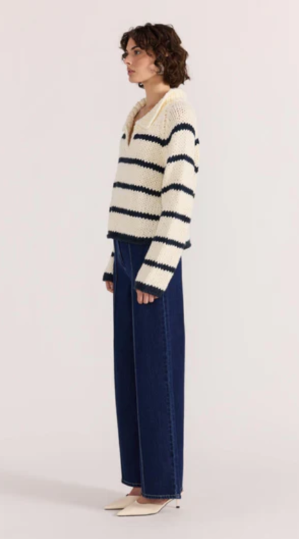 Frankie Stripe Jumper Cream Navy