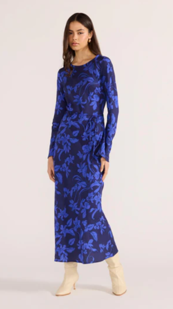 Gianna Bias Maxi Dress Blue-Floral