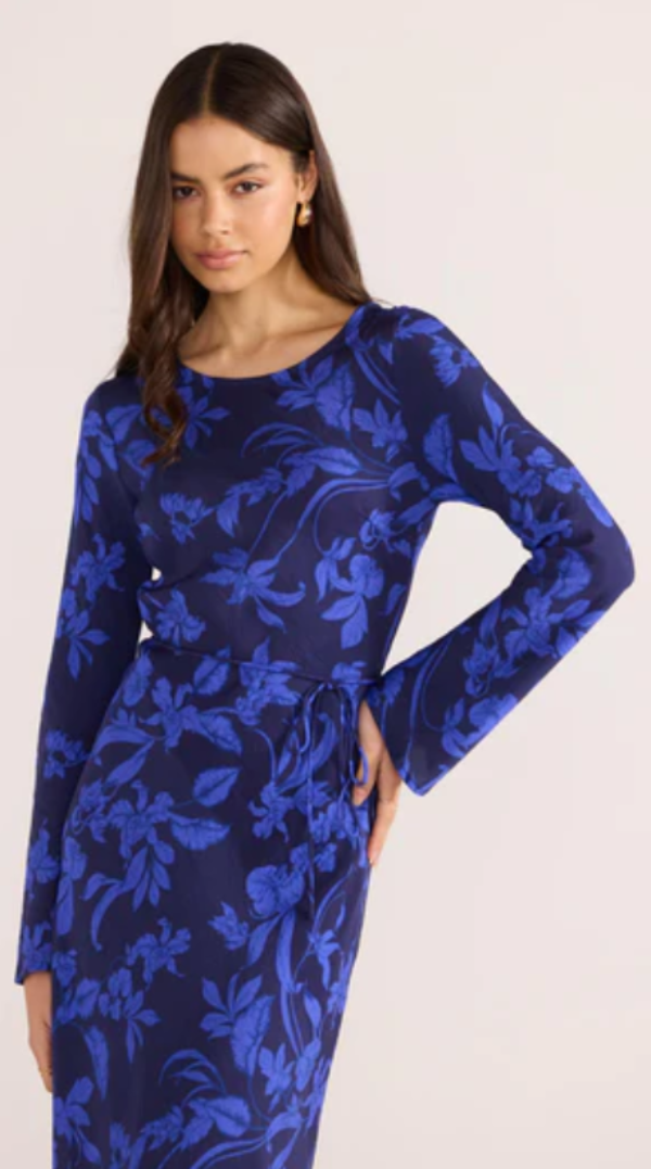 Gianna Bias Maxi Dress Blue-Floral