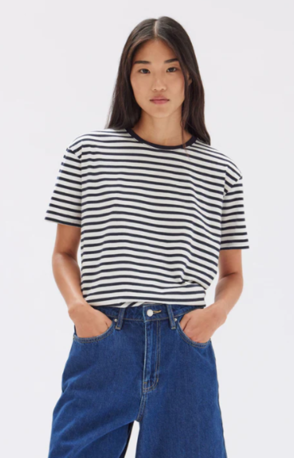 Harbour Stripe Short Sleeve Tee True Navy/White