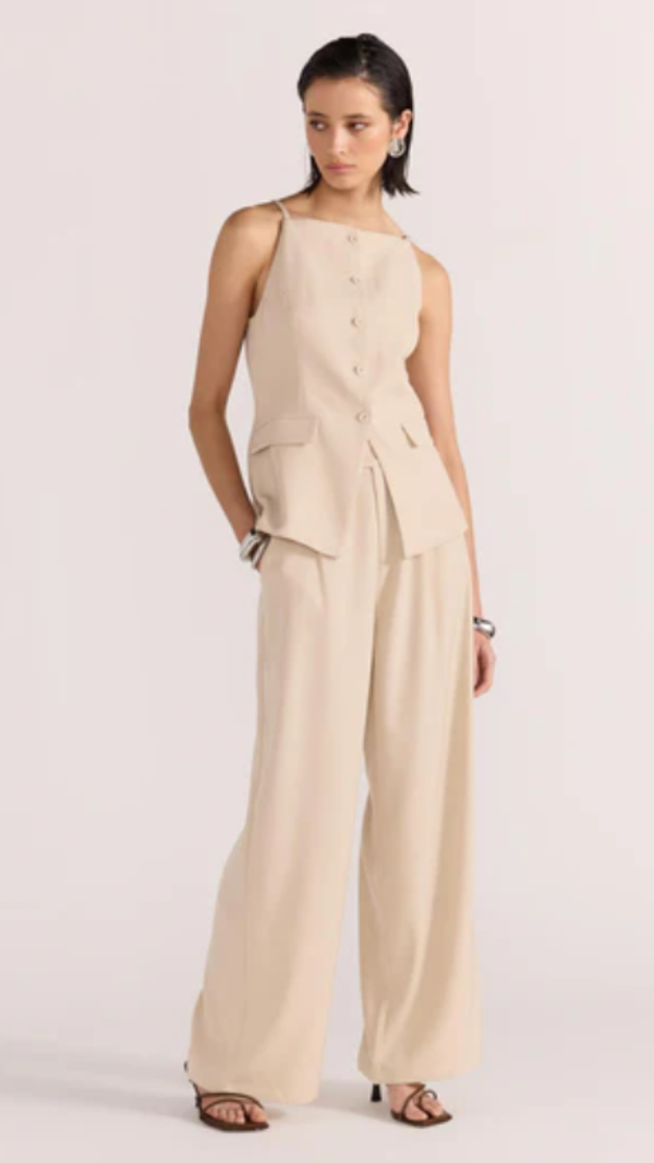 Hayden Wide Leg Pants Beige