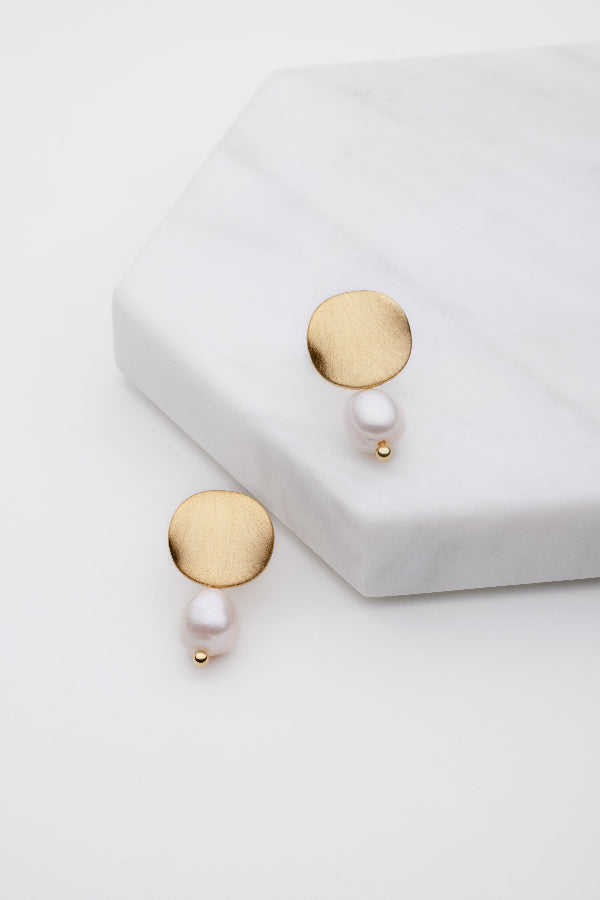 Hazel Brushed Earring Gold