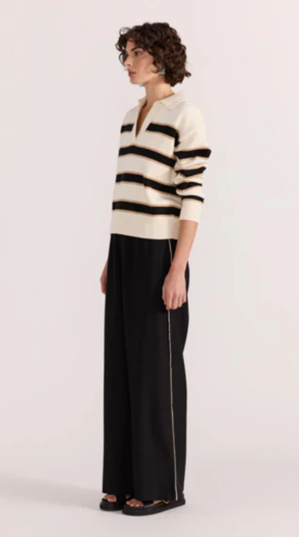 Hudson Polo Jumper Cream/Black