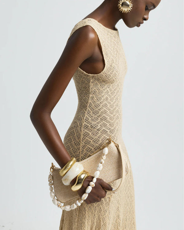 Jamie Shoulder Bag Natural Raffia Bone