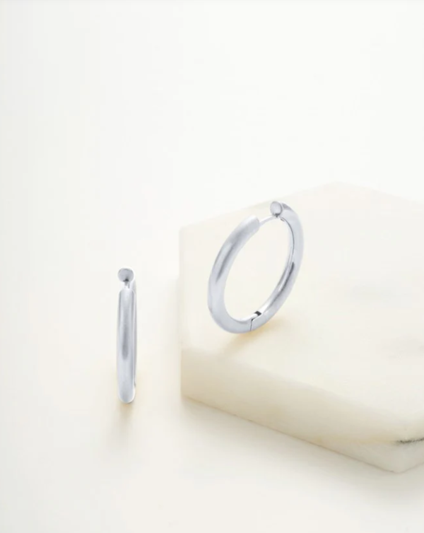 Kendall Brushed Large Hoop Silver