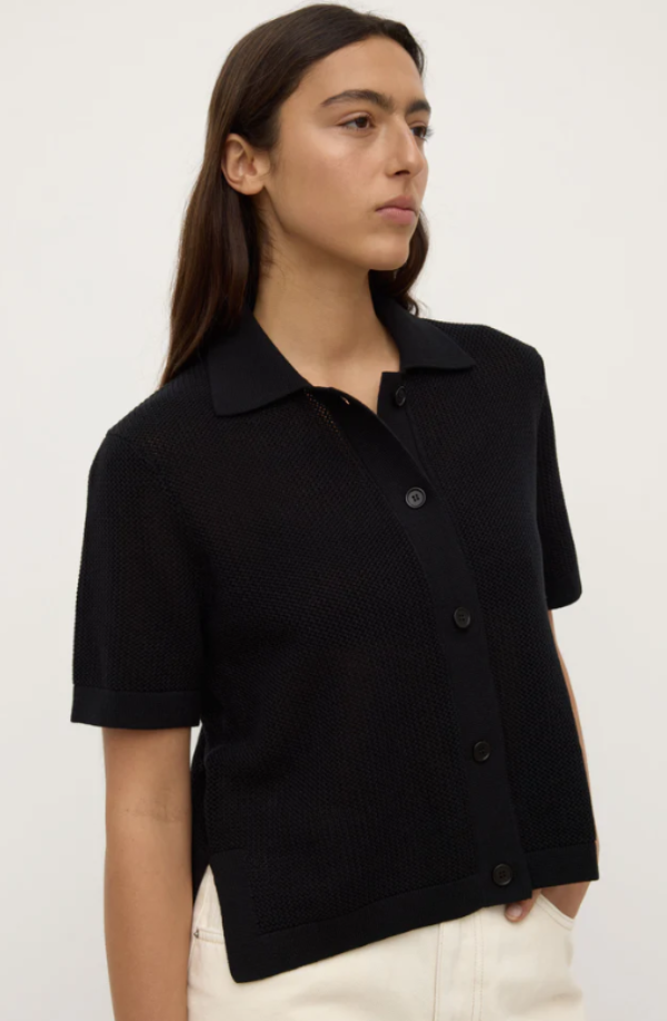 Kismet Knit Short Sleeve Shirt Black