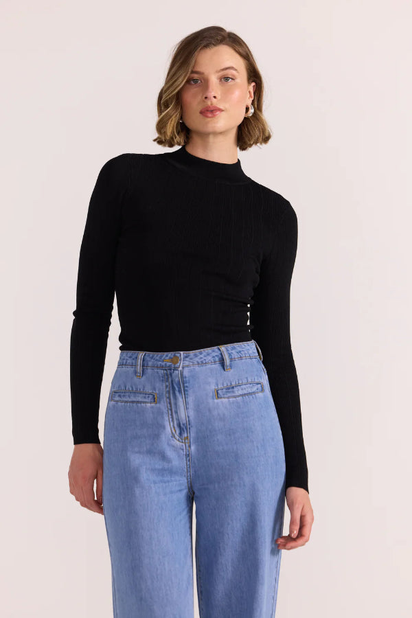 Aria Knit Skivvy Black