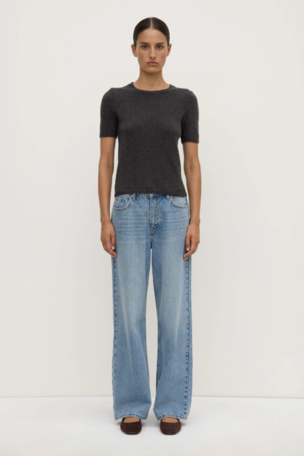 Lilo Cotton Short Sleeve Tee Charcoal