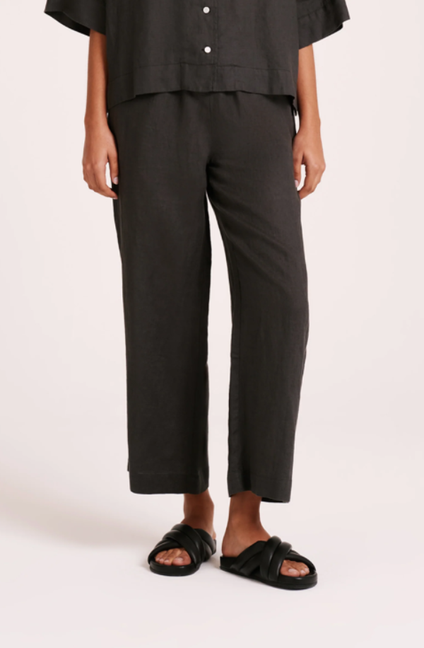 Lounge Linen Crop Pant Coal