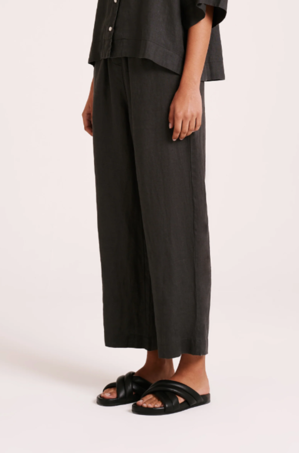 Lounge Linen Crop Pant Coal
