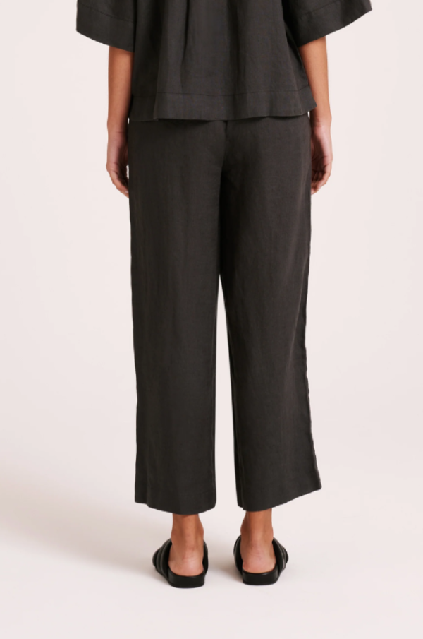 Lounge Linen Crop Pant Coal