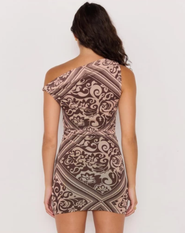 Lumi Mesh Mini Dress Chocolate