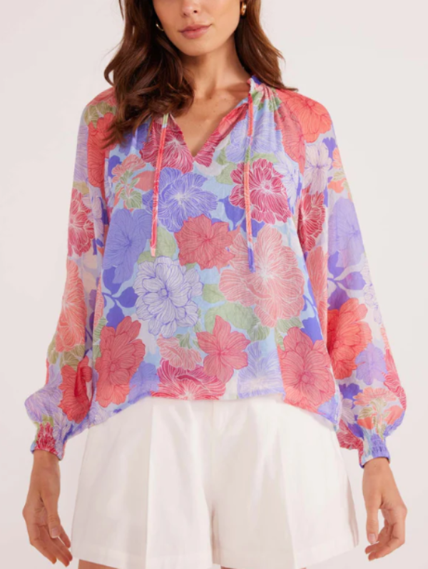 MINKPINK Belle Long Sleeve Blouse Spring-Blooms