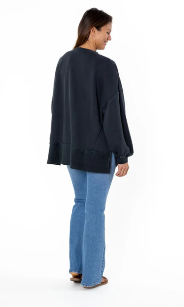 My Best Friend Long Sleeve Fleece Tee Black