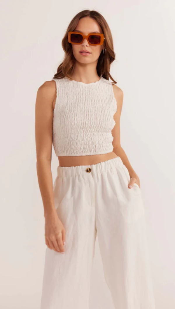 Nerida Straight Leg Pant Ivory