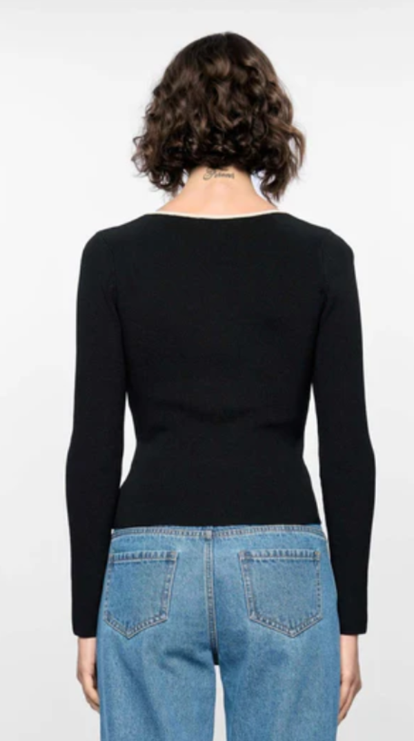 Noelle Knit Top Black/Cream