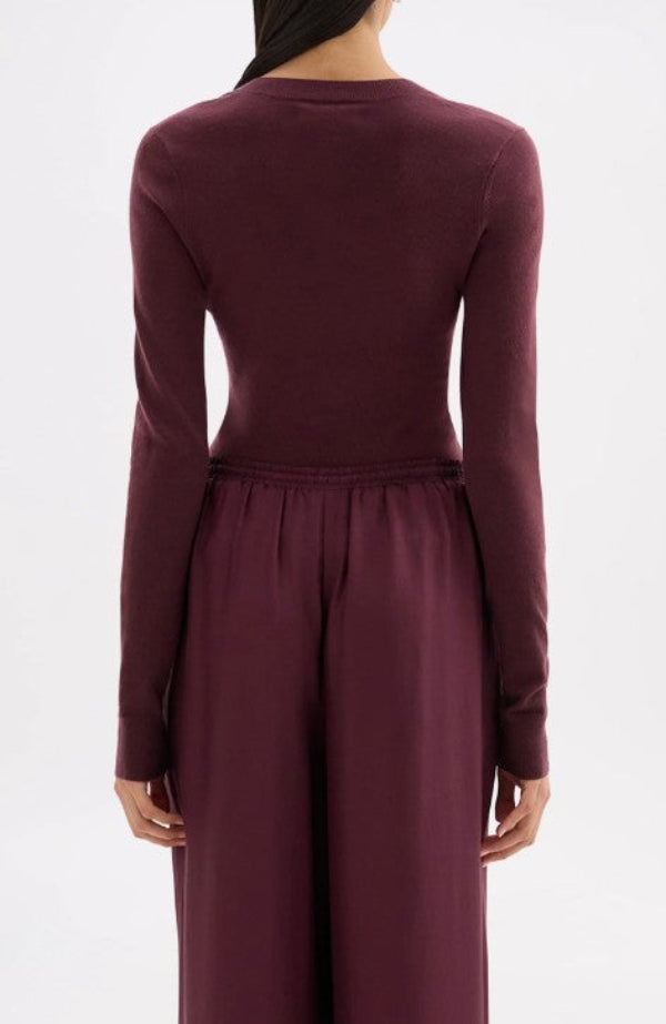 Abia Merino Blend Knit Top Mulberry