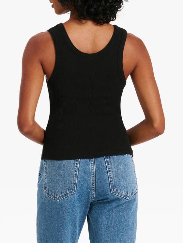 Nude Lucy Organic Rib Singlet Black