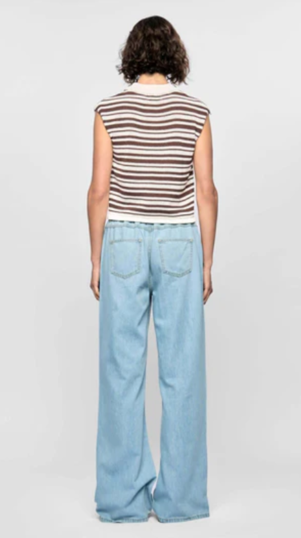 Palmer Stripe Knit Tank White Espresso