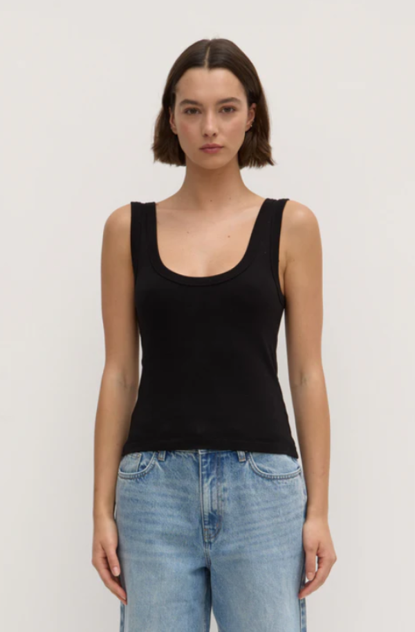 Paulina Scoop Tank Black