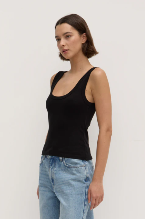 Paulina Scoop Tank Black