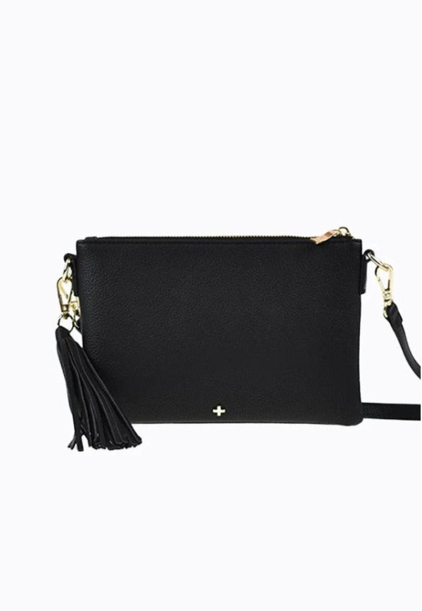 Peta + Jain Kourtney Crossbody Bag with Tassel Black Pebble