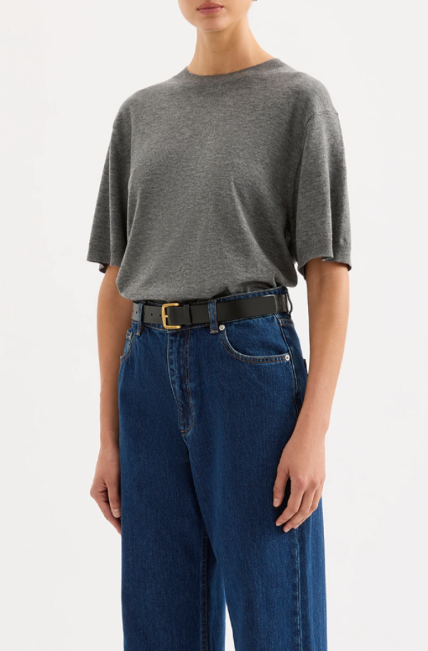 Rae Knit Tee Charcoal