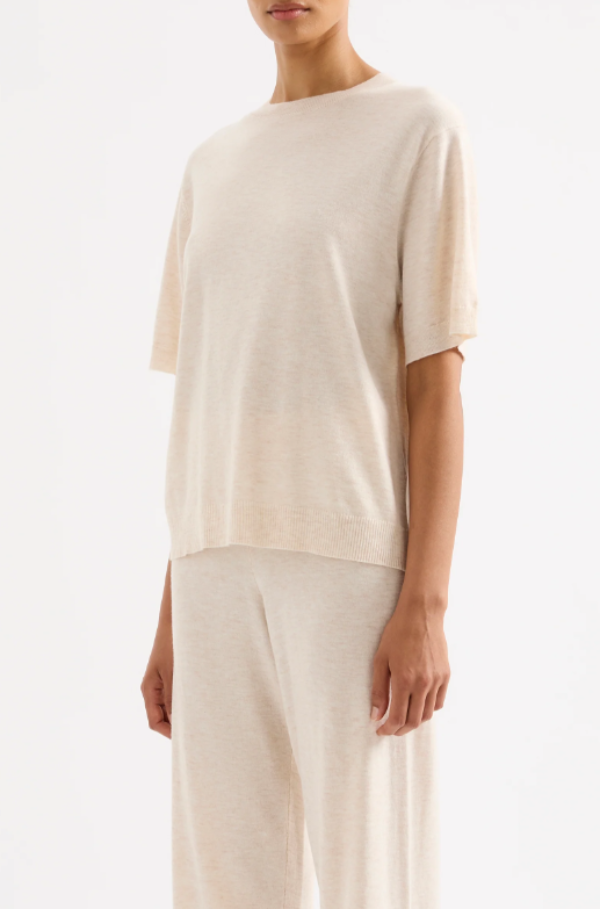 Rae Knit Tee Cream Marle
